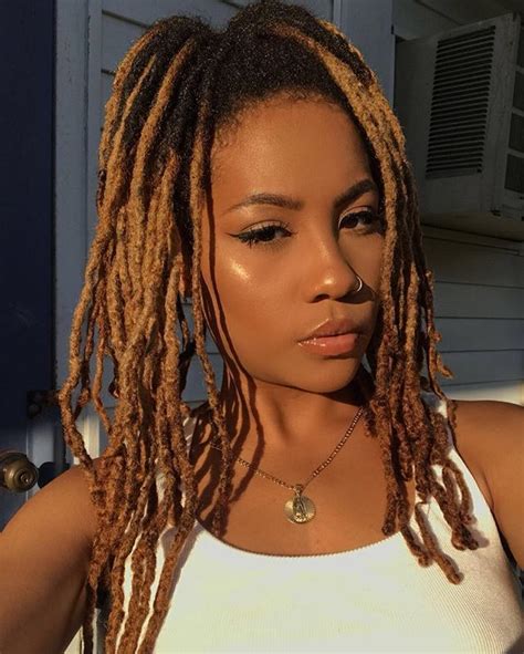 black and blonde dreads|colored dreads on females.